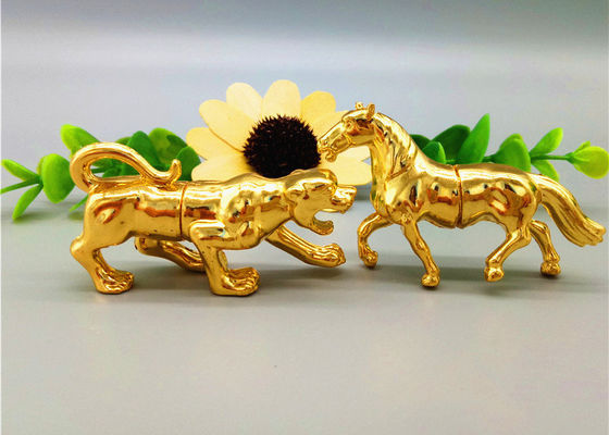 Capsules en aluminium d'or de rhinocéros de bouteilles de pilule d'espace libre de la forme 1g de léopard